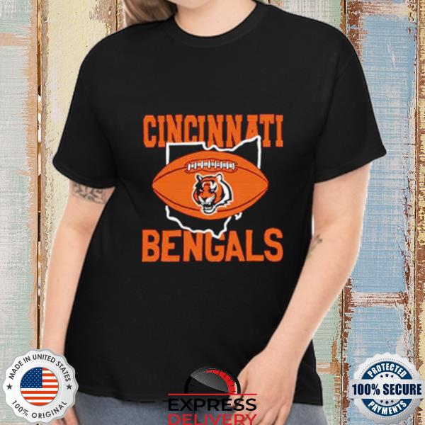 Official cincinnati Bengals football Ohio map shirt