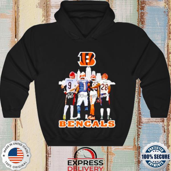 Official cincinnati Bengals Joe Burrow Ja'Marr Chase Tee Higgins