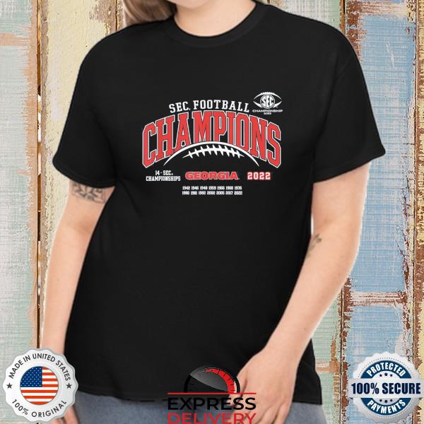 Official georgia bulldogs sec champs 2022 laces shirt