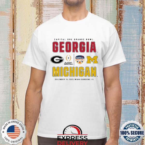Official georgia vs michigan head-to-head playoff orange bowl shirt
