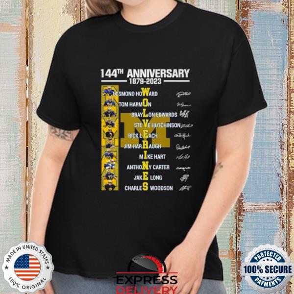Official michigan Wolverines 144th Anniversary 1879 2023 Signatures shirt