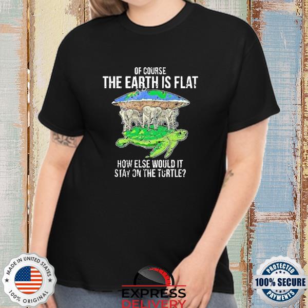 Official Of Course The Earth Is Flat How Else Would It Stay On The Turtle Shirt