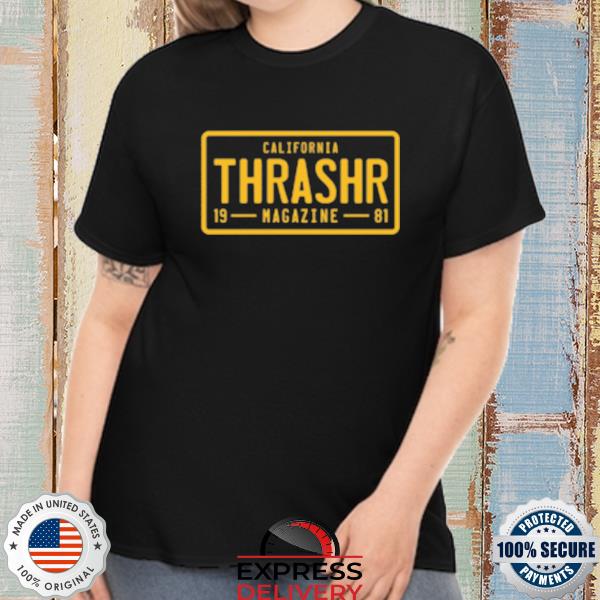 Official thrasher magazine license plate shirt