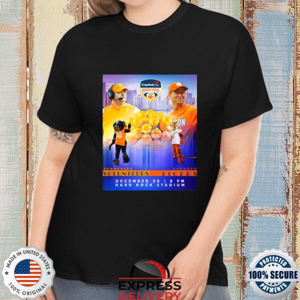 Official vol vs Clemson football 2022 Orange BOWL shirt
