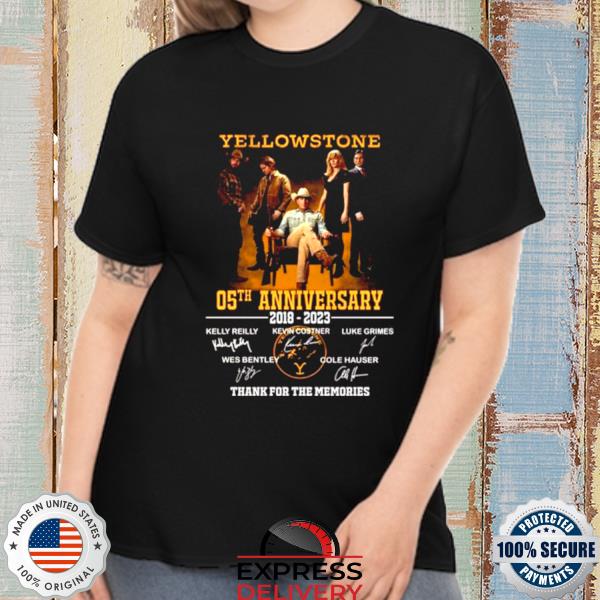 Official yellowstone 05th Anniversary 2018 2023 Signatures Thank For The Memories Shirt
