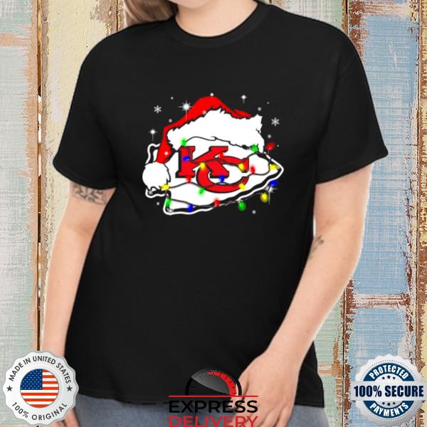 Santa Kansas City Chiefs Logo Lights Christmas Shirt