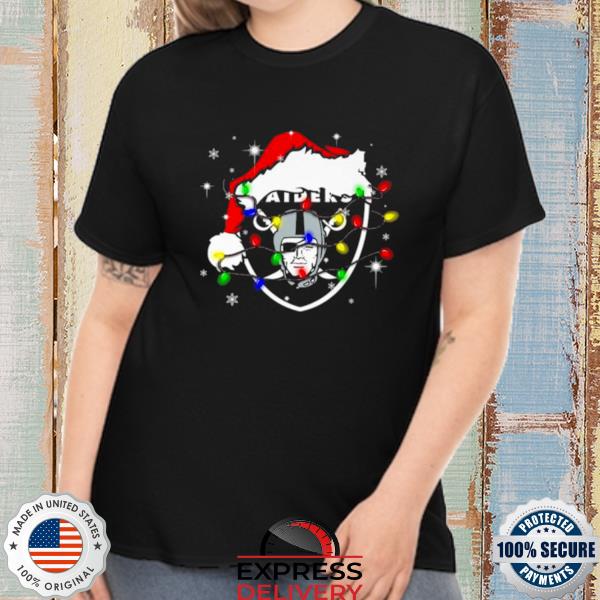 Santa Las Vegas Raiders Logo Lights Christmas Sweater