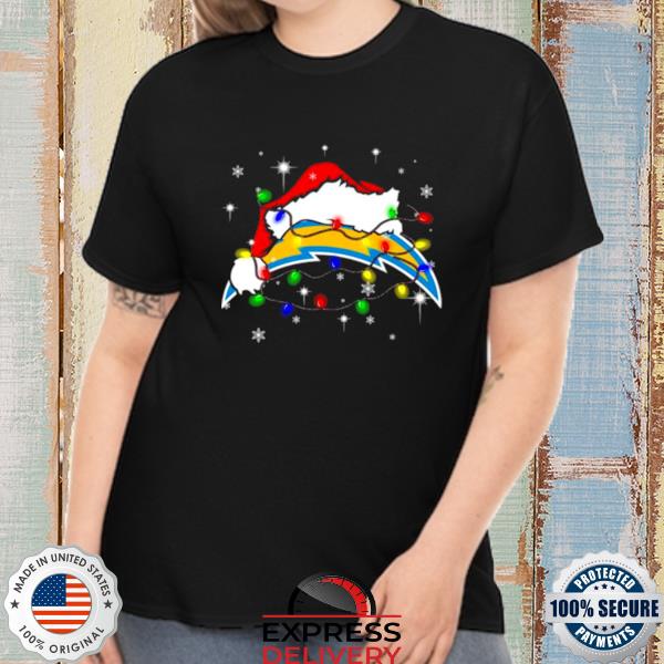 Santa Los Angeles Chargers Logo Lights Christmas Sweater