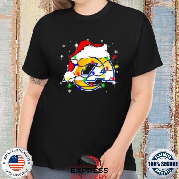 Santa Los Angeles Rams Logo Lights Christmas Sweater