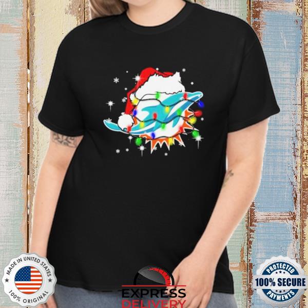 Santa Miami Dolphins Logo Lights Christmas Sweater
