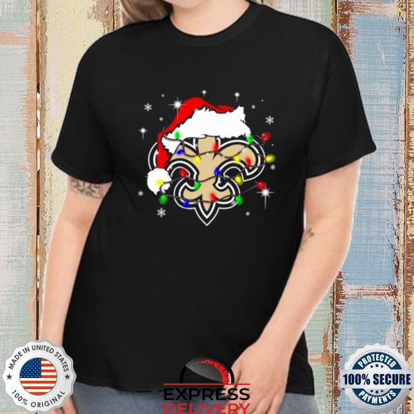 Santa New Orleans Saints Logo Lights Christmas Sweater