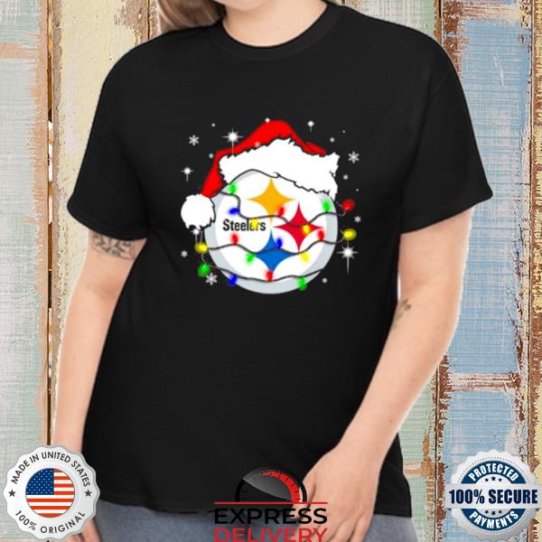 Santa Pittsburgh Steelers Logo Lights Christmas Sweater