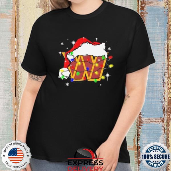 Santa Washington Commanders Logo Lights Christmas Sweater