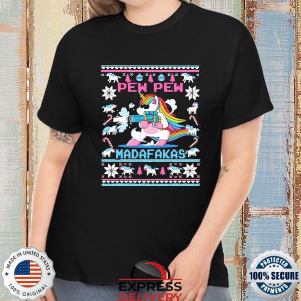 Unicorn Pew Pew Madafakas Ugly Christmas Sweater