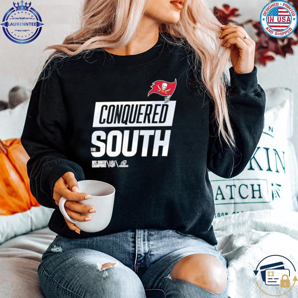 Official conquered the south NFC south champions tampa bay buccaneers T- shirt, hoodie, sweater, long sleeve and tank top