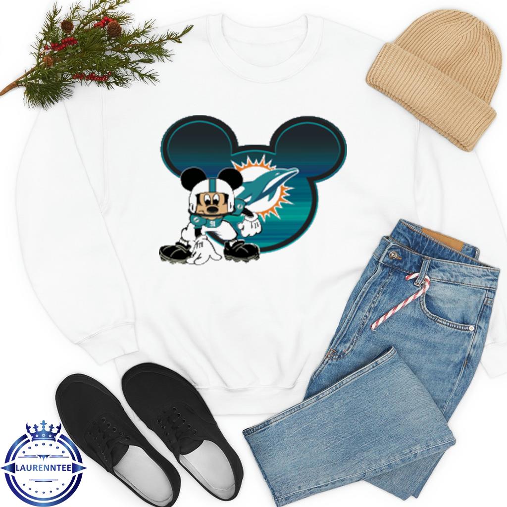 Miami Dolphins Mickey at Quarterback Disney Vintage Football T-Shirt