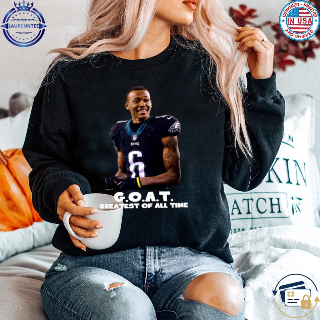 Official Devonta Smith Greatest Of All Time Goat Philadelphia Football Shirt,  hoodie, sweater, long sleeve and tank top