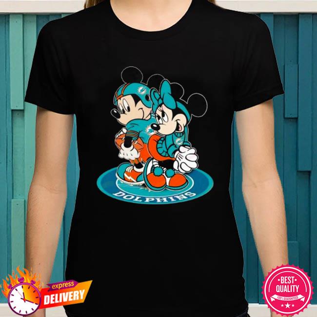 NFL Miami Dolphins Mickey Mouse And Minnie Mouse Shirt