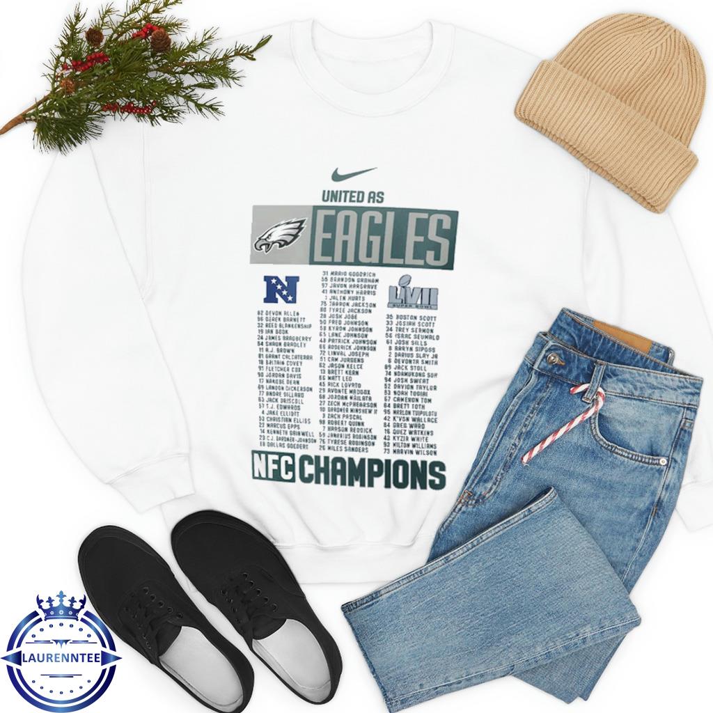 Official Nike Philadelphia Eagles 2023 NFC Champions Roster Shirt, hoodie,  sweater, long sleeve and tank top