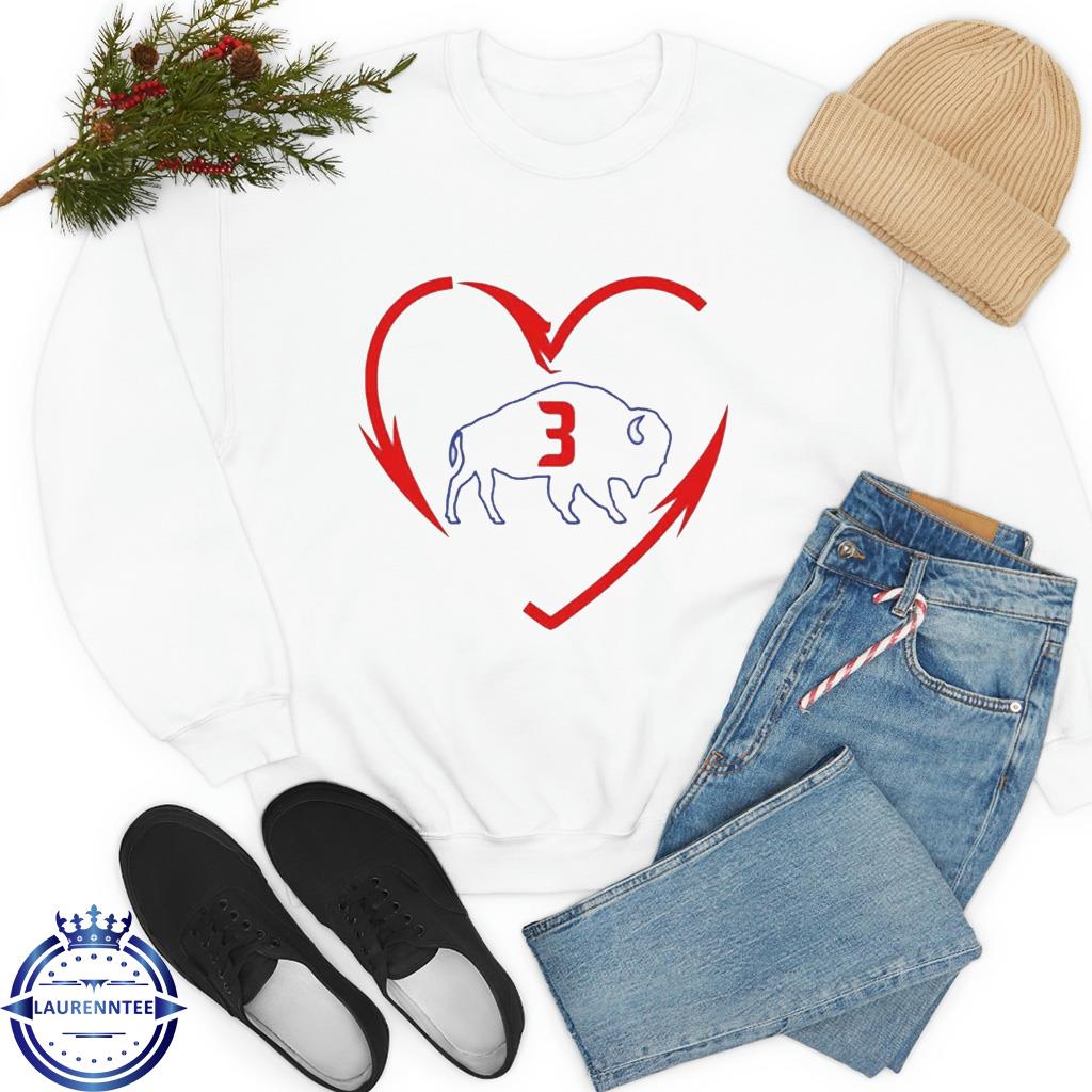 Heart love damar hamlin 3 buffalo bills logo shirt, hoodie, sweater, long  sleeve and tank top