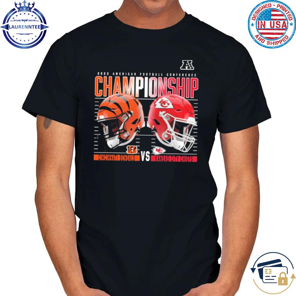 Cincinnati bengals vs. Kansas city Chiefs fanatics branded 2022 afc championship high definition black shirt