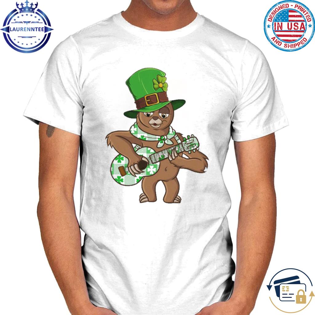 Funny St Patricks Sloth With Guitar Shirt