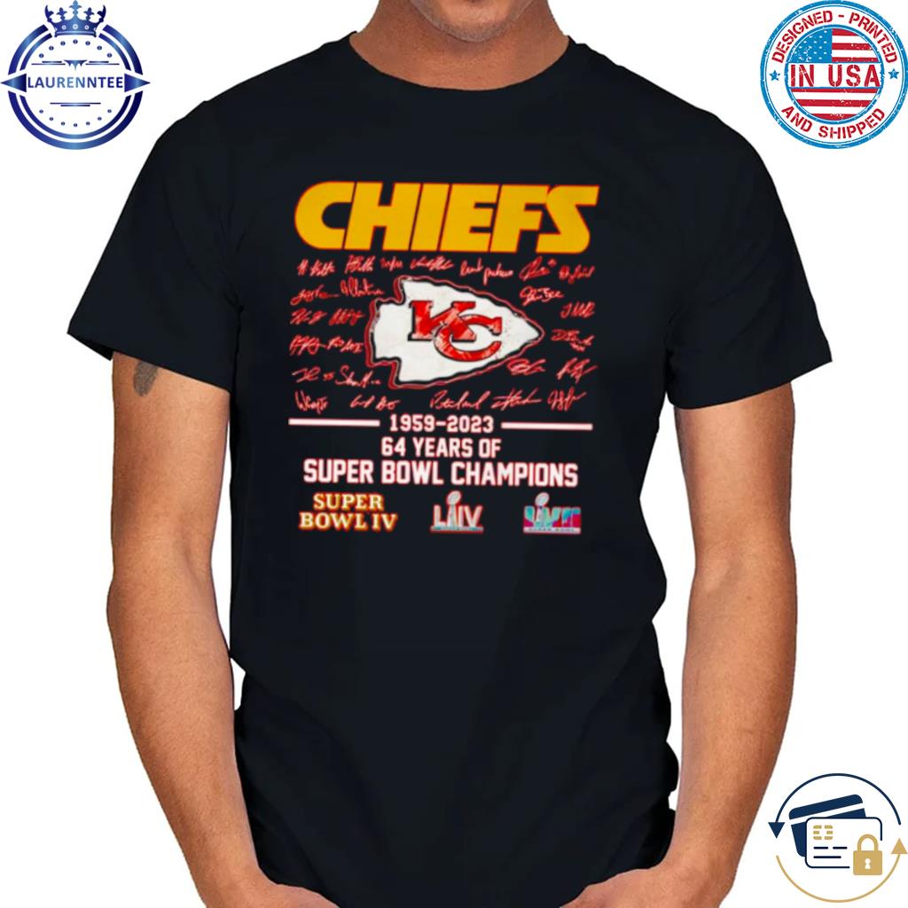 Kansas City Chiefs 64 Years Of Super Bowl Champions IV Shirt - Jolly Family  Gifts