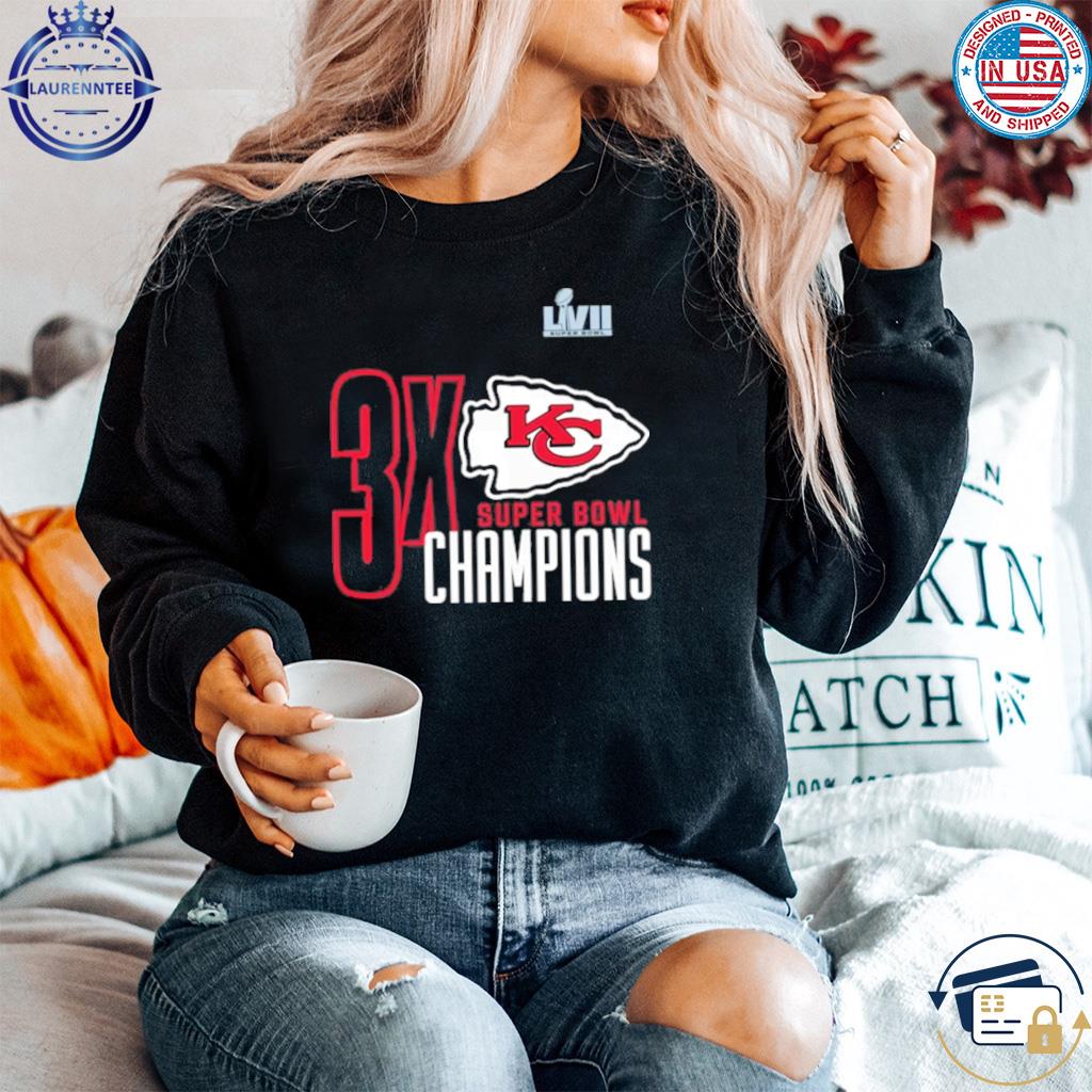 Kansas City Chiefs Three Time Super Bowl Champions shirt, hoodie, sweater,  long sleeve and tank top