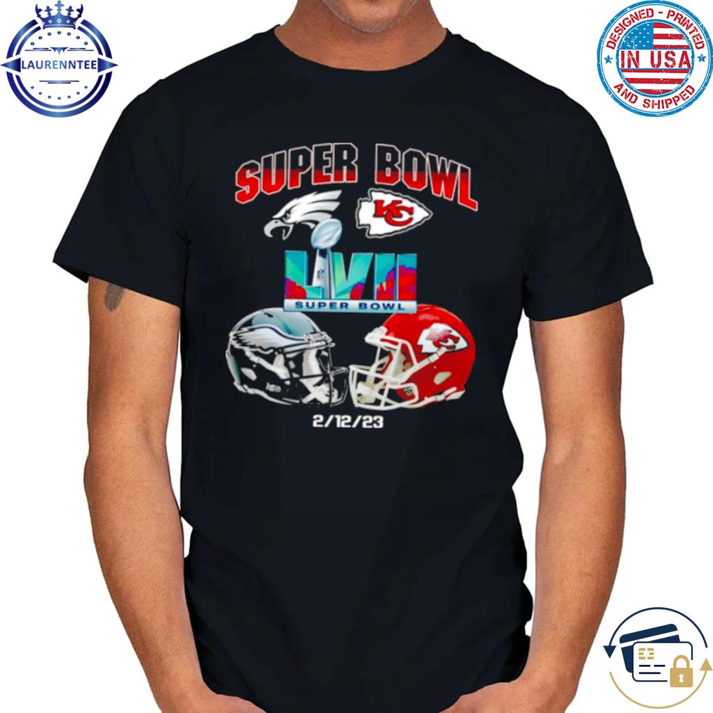 Kansas City Chiefs Vs Philadelphia Eagles Super Bowl 57 LVII Matchup Helmet  Shirt - Peanutstee