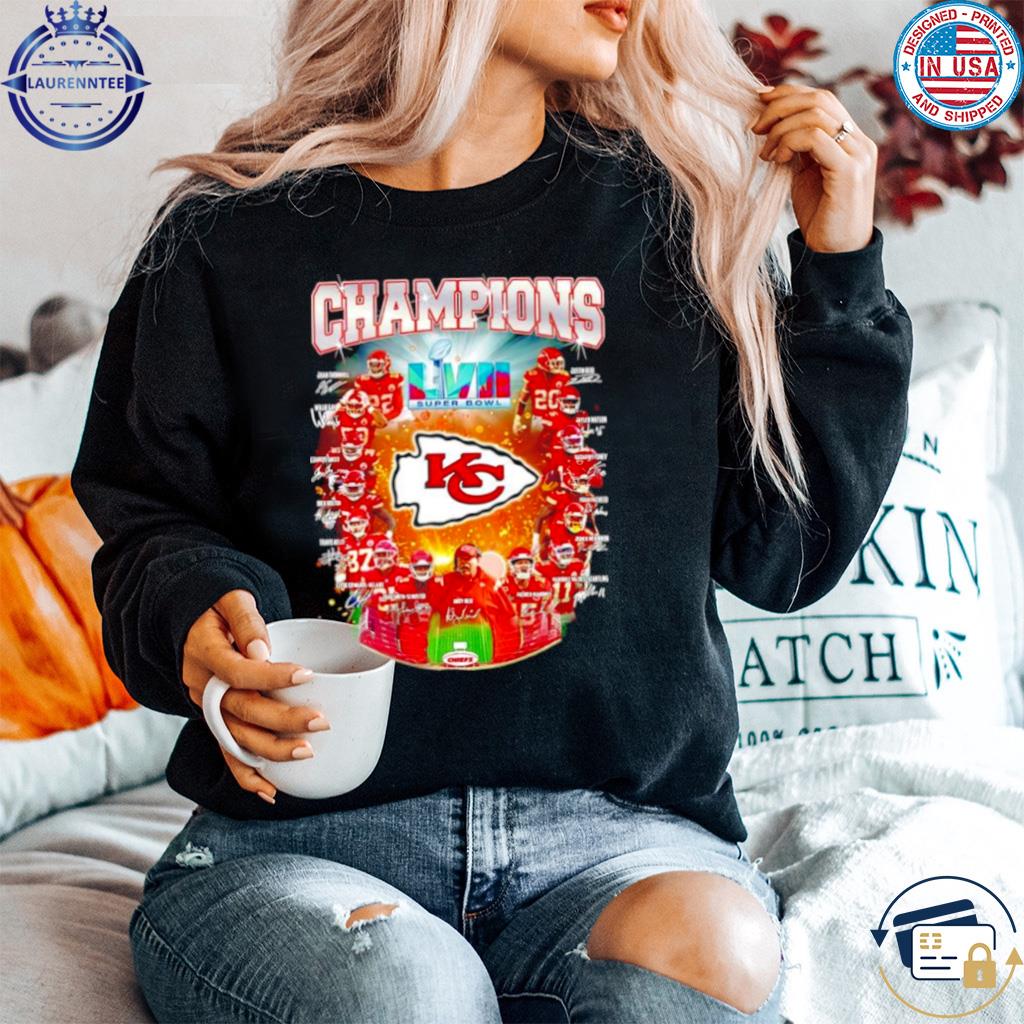 Kansas City Chiefs team Super Bowl LVII 2023 signature shirt