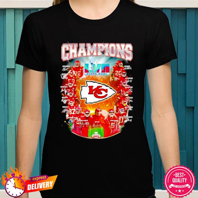 Chiefs Super Bowl Shirt Squad LVII Champions Signature Kansas City