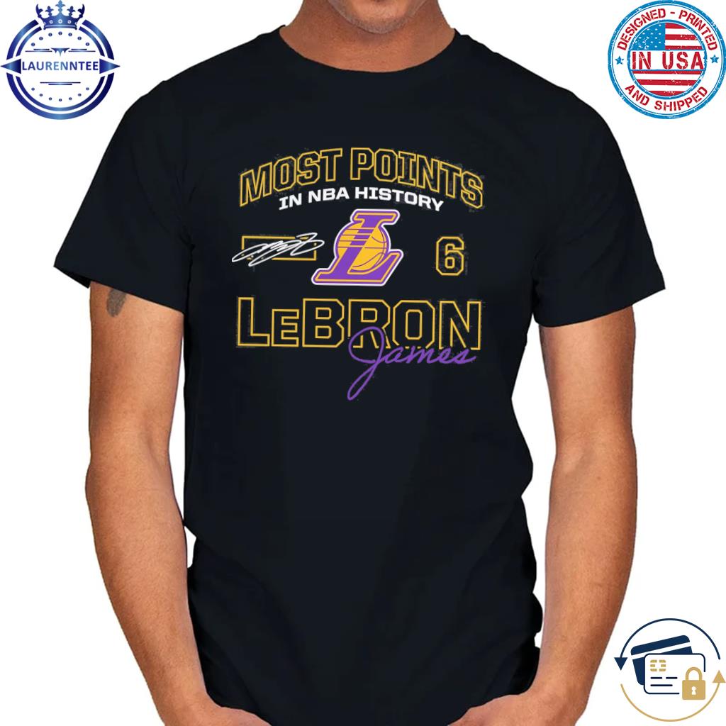 Most points in nba history 2023 Lebron james los angeles lakers shirt