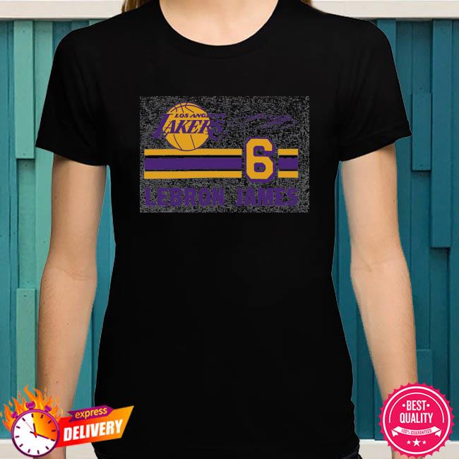 LeBron James Los Angeles Lakers #6 Homage Number Tri-Blend T Shirt