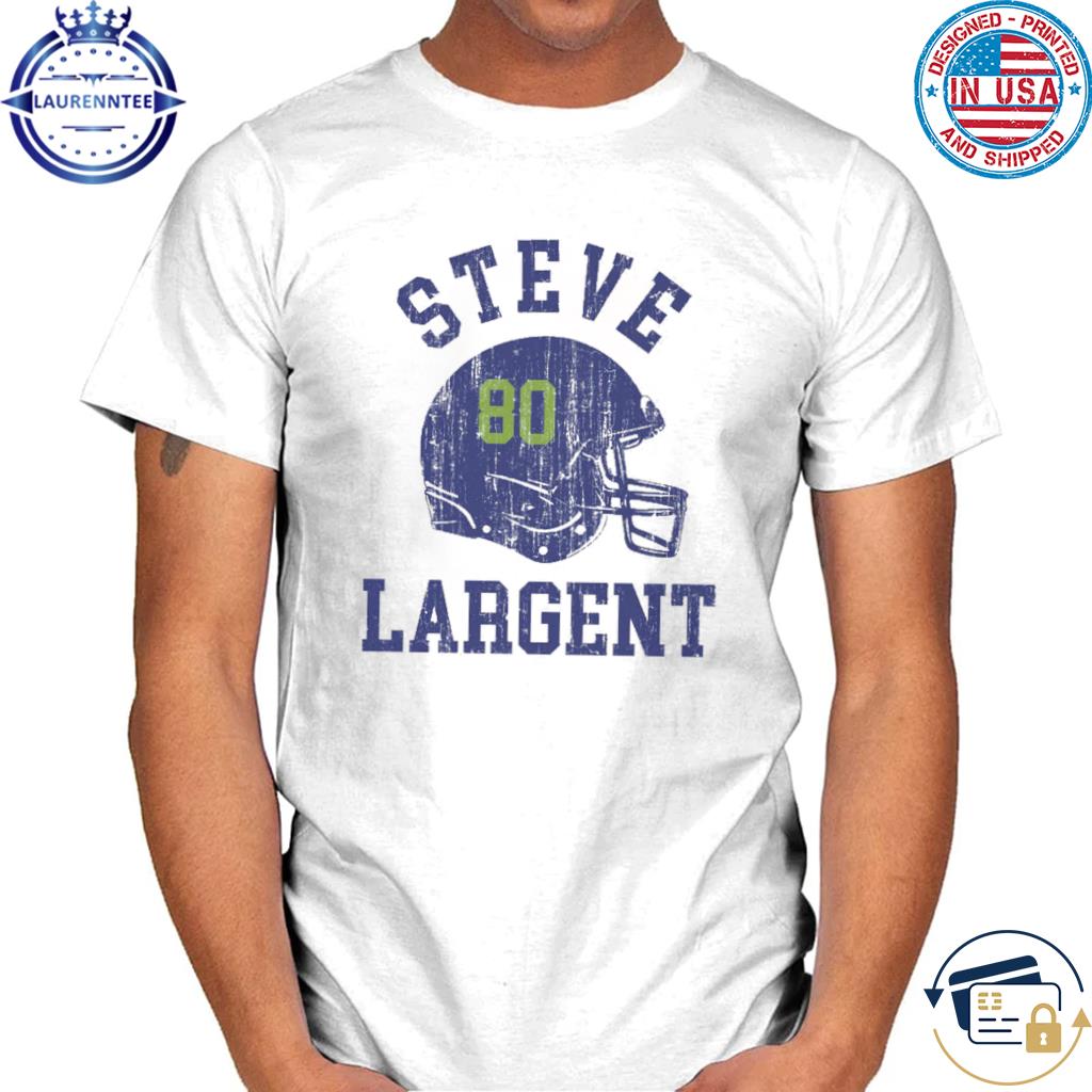 : Steve Largent Shirt (Cotton, Small, White) - Steve Largent Font  B : Sports & Outdoors