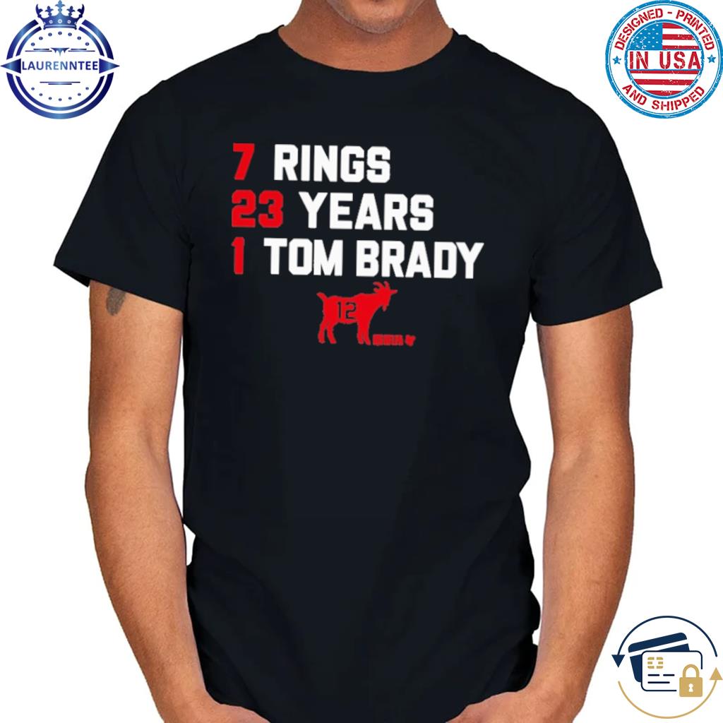 Tampa Bay Buccaneers Tom Brady 7 Rings 22 Years TShirt - Yesweli