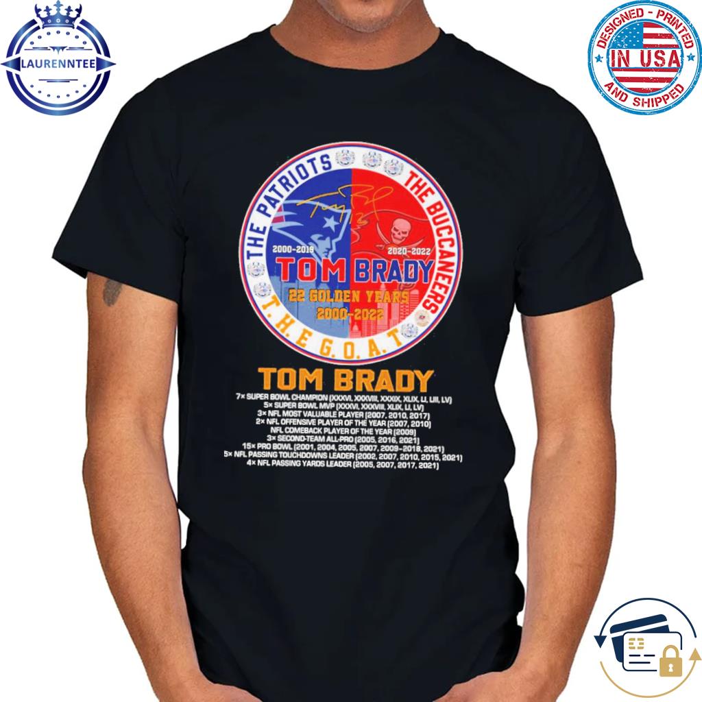Official The Patriots the buccaneers the goat Tom brady 2000 2019 shirt