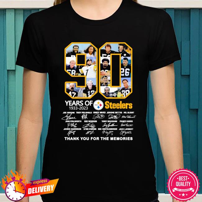 Pittsburgh steelers 90 season 1933 2023 memories signatures shirt - Limotees