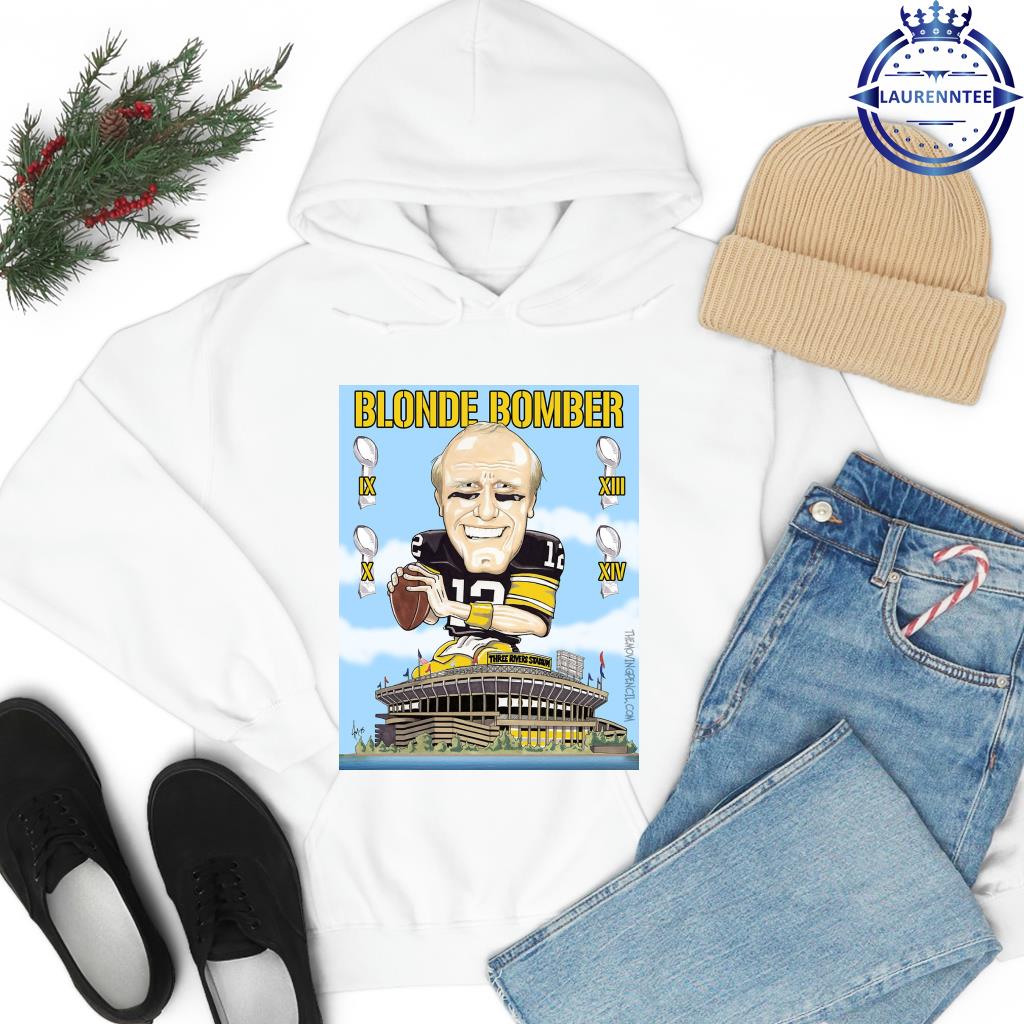 Premium Blonde Bomber Terry Bradshaw Caricature Shirt, hoodie, sweater,  long sleeve and tank top