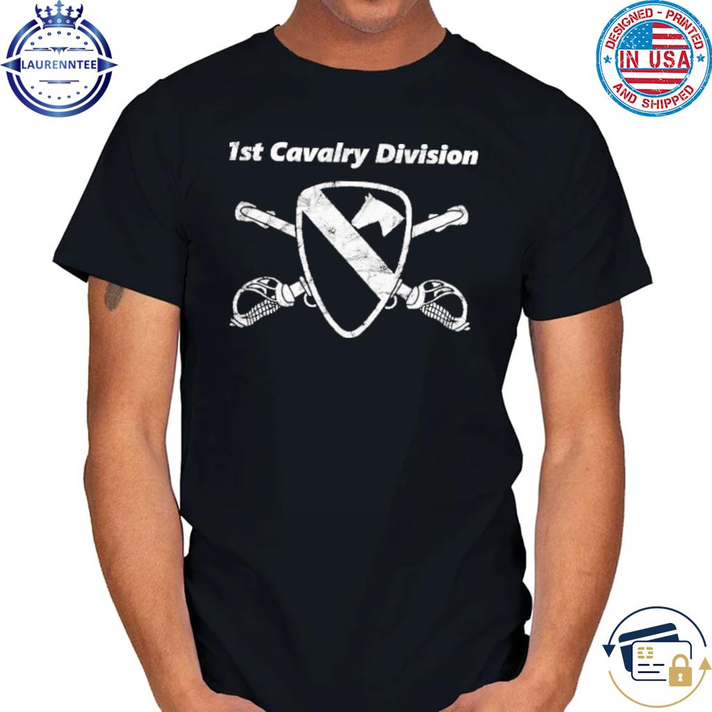 Premium First Team-Distress White Design 1St Cav Div Shirt