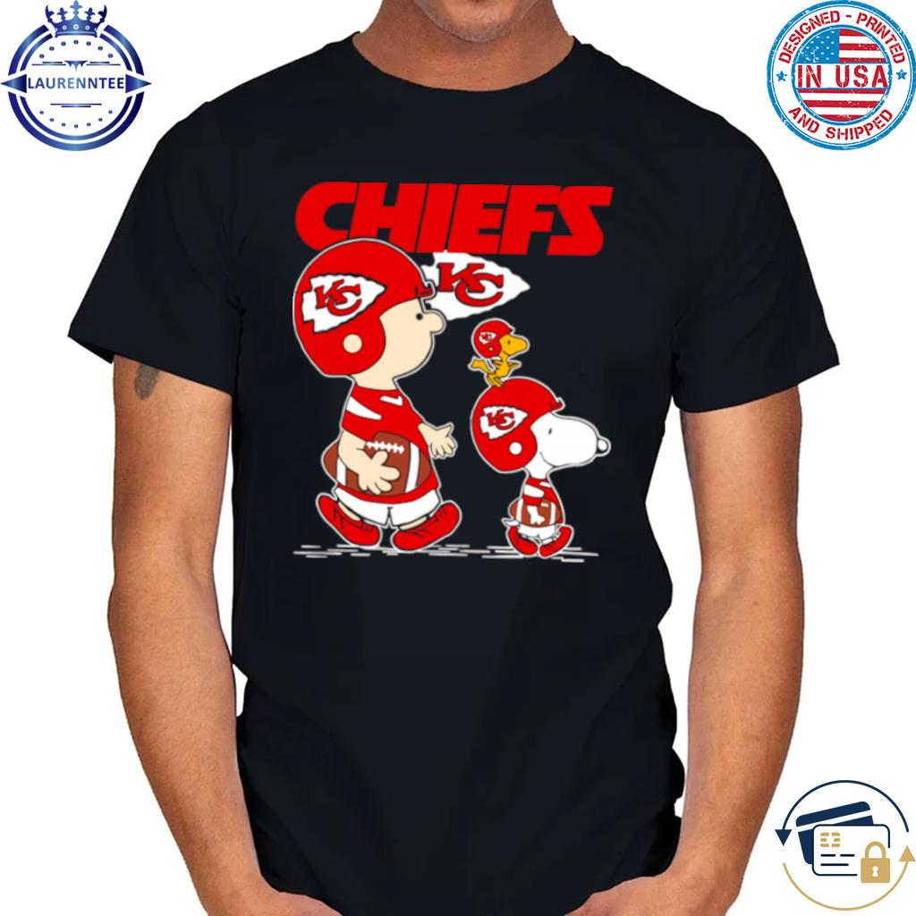 Snoopy and Charlie playing Kansas City Chiefs shirt
