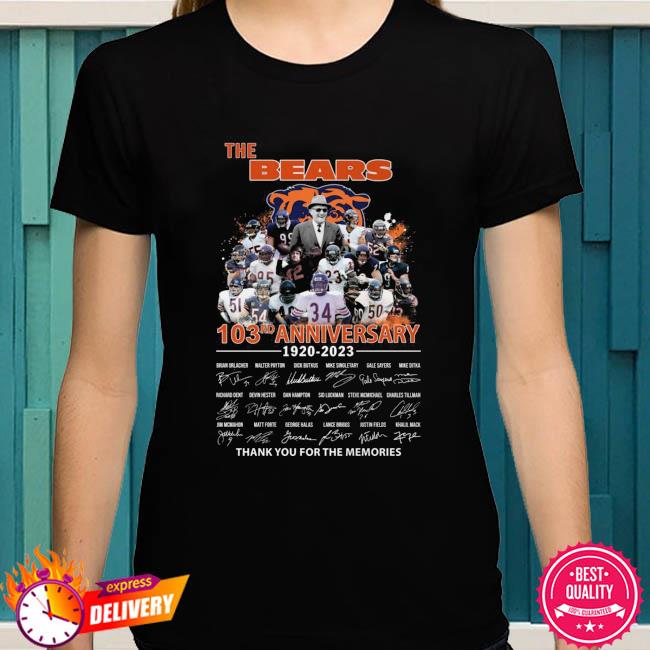 The Chicago Bears 103rd anniversary 1920 2023 thank you for the memories  signatures Chicago Bears shirt, hoodie, sweater, long sleeve and tank top