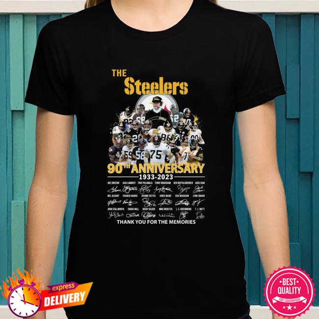 NEW The Steelers 90 Anniversary 1933-2023 Thank You For The Memories T-Shirt