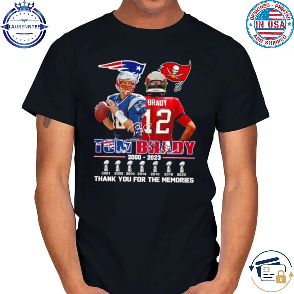 Tom Brady 2000 2023 thank you for the memories signatures shirt, hoodie,  sweater, long sleeve and tank top