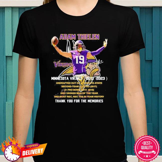 NEW Adam Thielen Minnesota Vikings 2013-2023 Thank You For The Memories T- Shirt