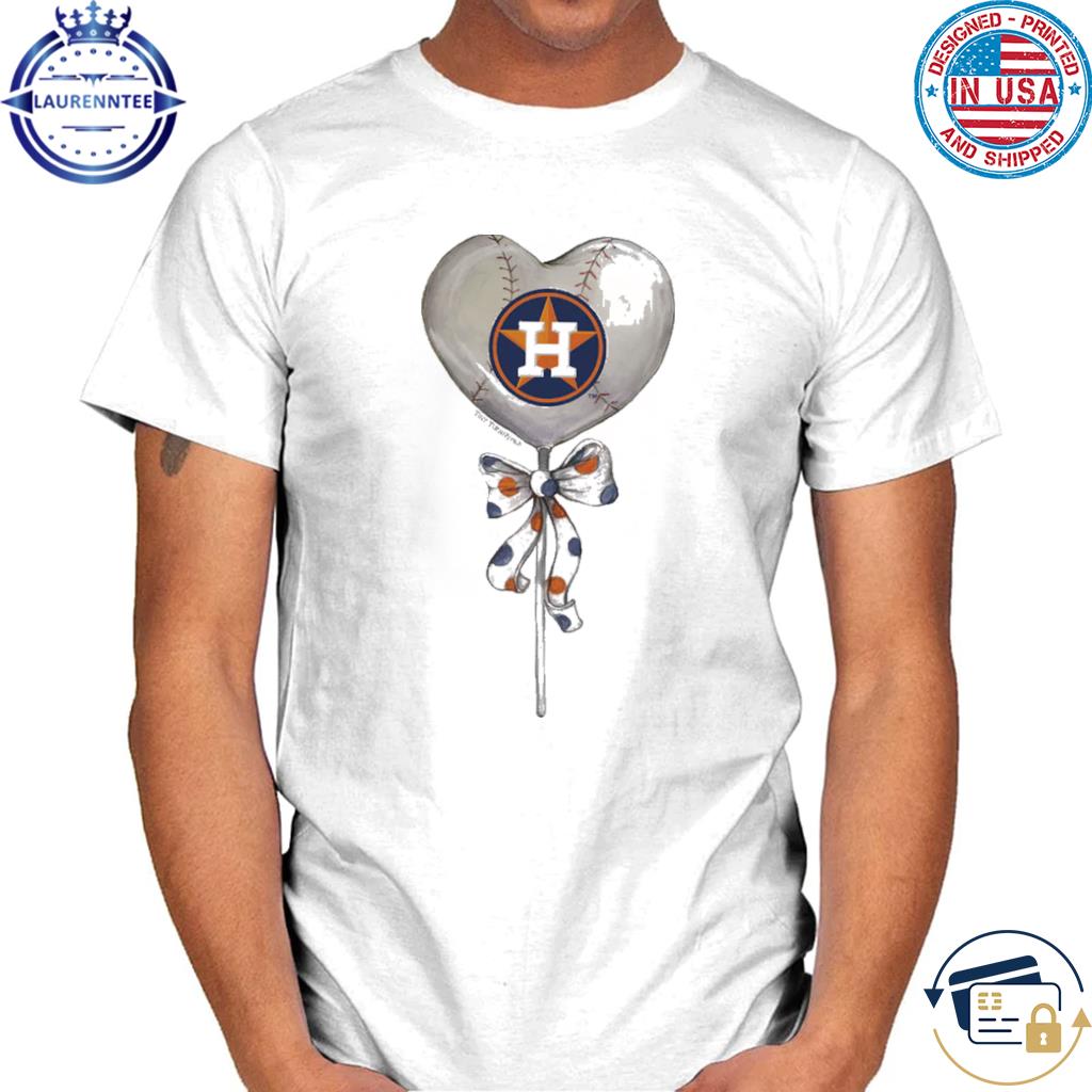 Houston Astros Heart Lolly Tee Shirt Women's XL / Navy Blue