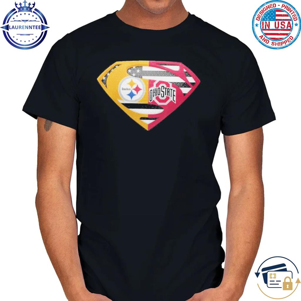 Pittsburgh Steelers And Ohio State Buckeyes Superman T-Shirt - TeeNavi