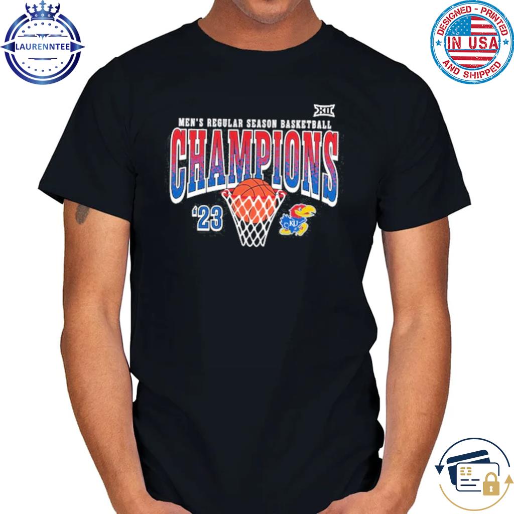 Kansas jayhawks 2023 big 12 men's basketball regular season champions shirt,  hoodie, sweater, long sleeve and tank top