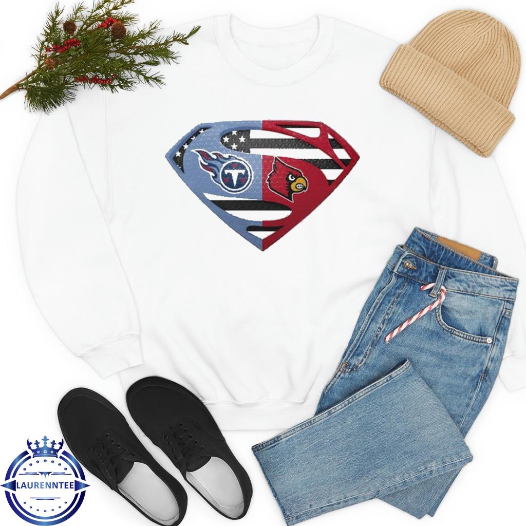 Tennessee Titans Louisville Cardinals Superman Logo Us Flag Shirt