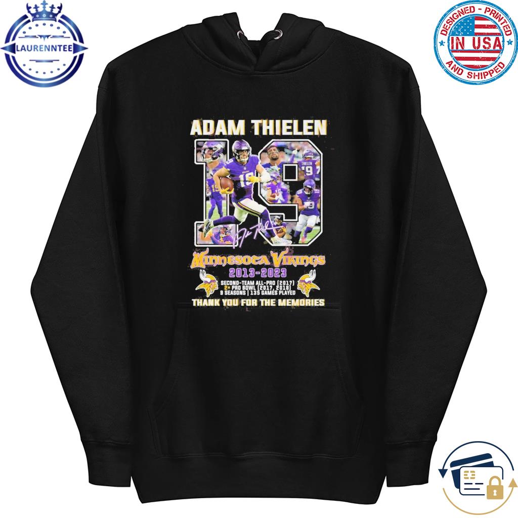 Adam Thielen Minnesota Vikings 2013-2023 Thank You For The Memories  Signature shirt, hoodie, sweater, long sleeve and tank top