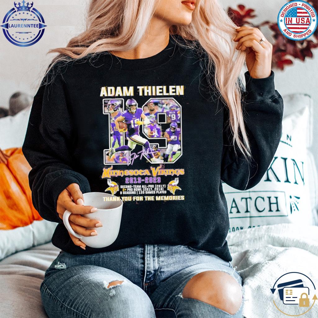 Official 19 Adam Thielen 2013 – 2023 Thank You For The Memories T-Shirt,  hoodie, sweater, long sleeve and tank top